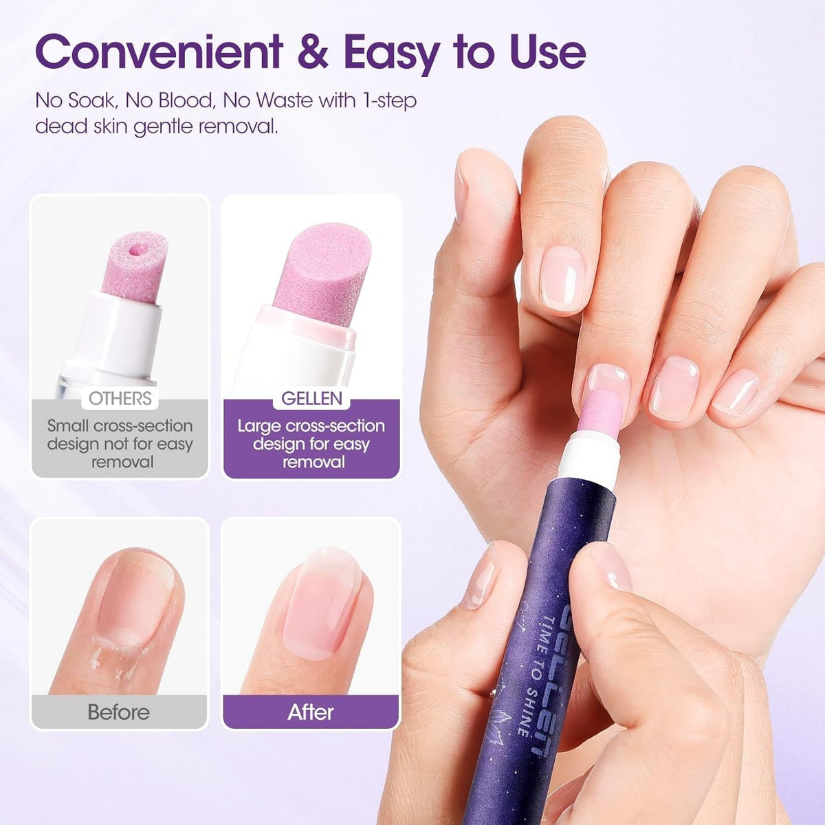 4-in-1 Nail Cuticle Pusher Pen with Nourishing Oil for Healthy Nails