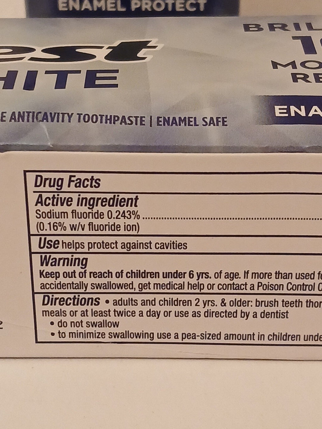 Crest 3D White Brilliance Toothpaste - Large 2.4 oz Tube, 2 Pack