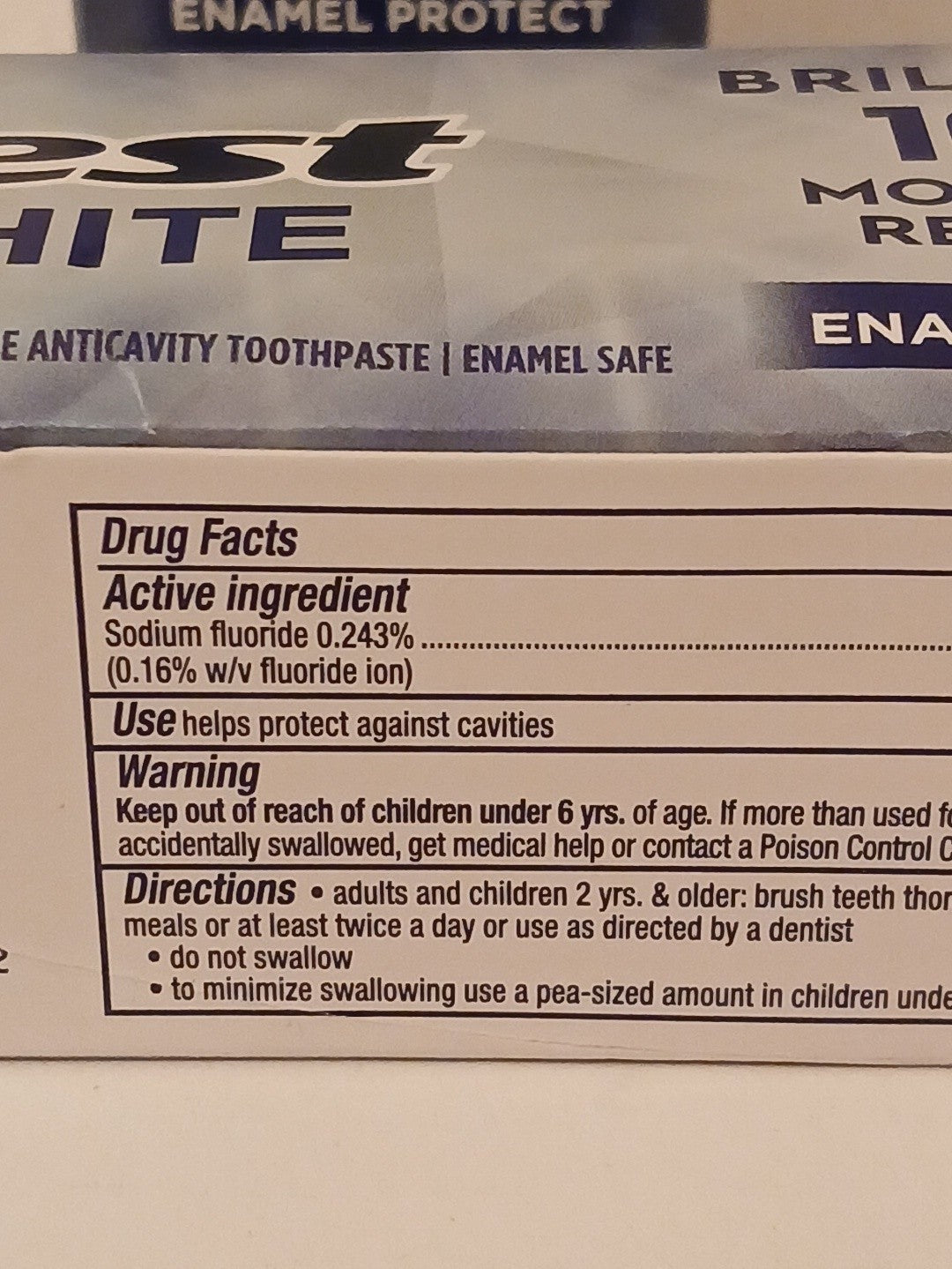 Crest 3D White Brilliance Toothpaste - Large 2.4 oz Tube, 2 Pack