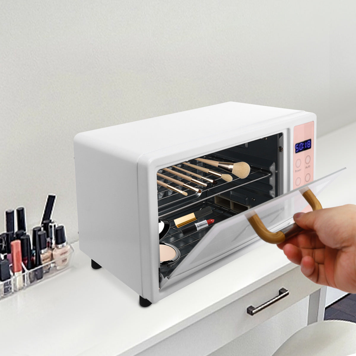 Tabletop Nail Tool Sterilizer and Dryer Box 160W for Nail Care Hygiene