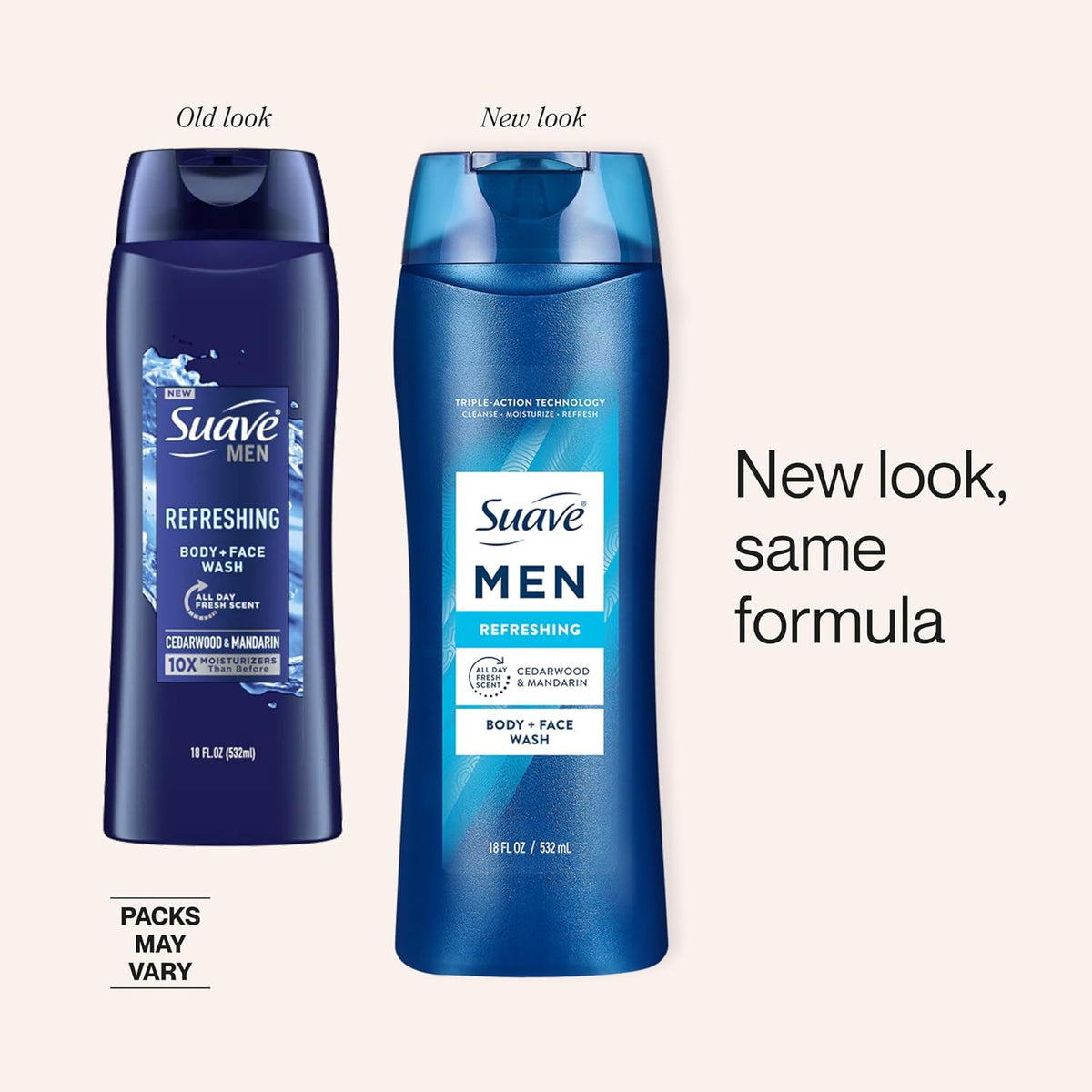 Men Refreshing 2-in-1 Body & Face Wash with Glycerin & Vitamin E - Paraben & Phthalate Free, 18 FL OZ