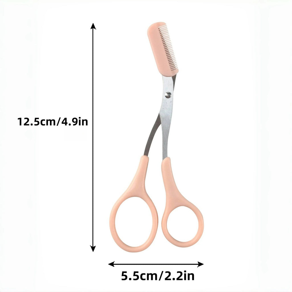 Eyebrow Trimming Scissors with Comb - Stainless Steel Grooming Tool
