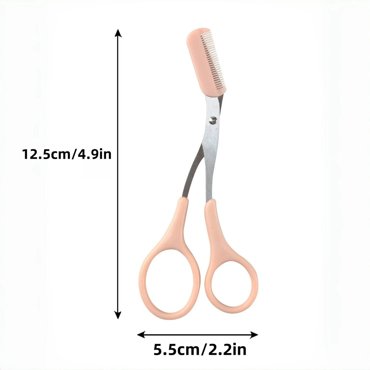 Eyebrow Trimming Scissors with Comb - Stainless Steel Grooming Tool
