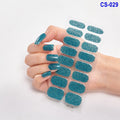 16-Pack Thick Glitter Gradient Nail Wraps - Durable Nail Polish Stickers