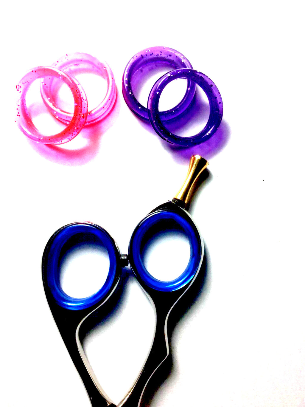 Small Finger Rings for Hair Shears - 4 Pack, Adjustable Grip Inserts