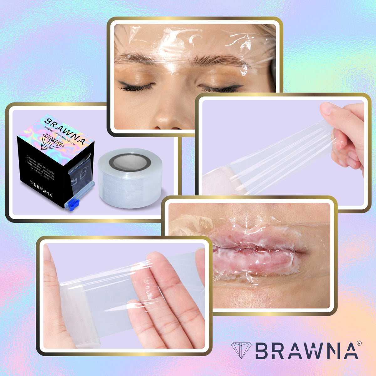 Plastic Wrap for PMU & Brow Lamination - 4cm x 400m Safe Non-Toxic Film Roller