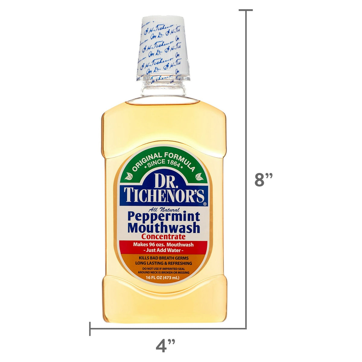 Peppermint Mouthwash Concentrate - Natural, Fluoride-Free, 16 fl oz | Kills Bad Breath Germs