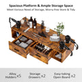 Wall Mount Salon Station with Drawers and Open Storage for Hair Beauty