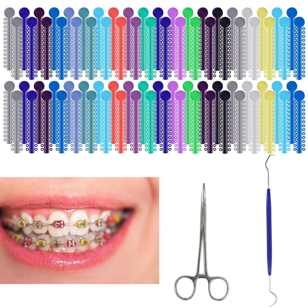 Multi-Color Orthodontic Ligatures Set for Braces 2080 Pieces DIY Rubber Bands