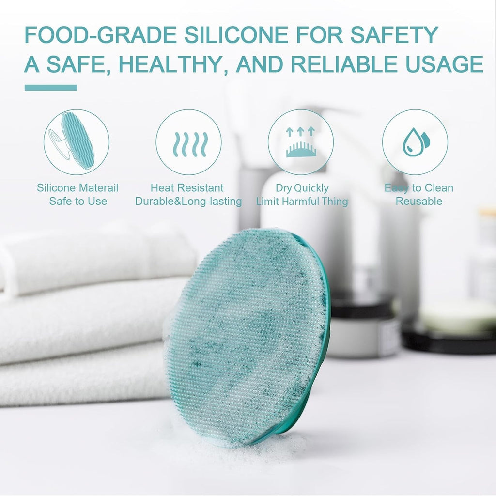 Silicone Bath Scrubber for Face & Body - Gentle Exfoliating Cleansing Brush