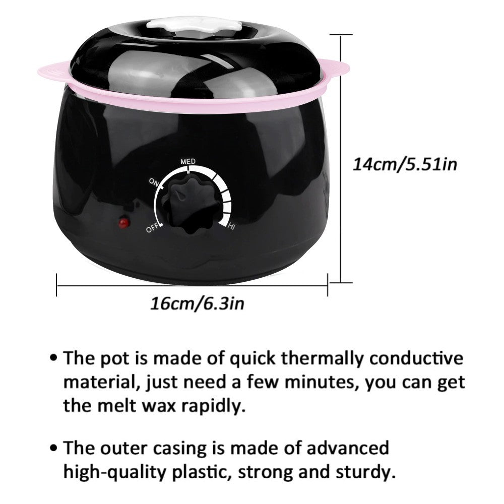 Professional Waxing Kit with Heater, 400G Hard Wax Beans & Accessories