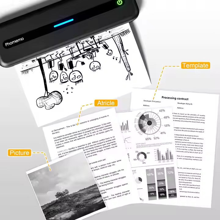 Wireless Tattoo Stencil Printer with Bluetooth & 10 Transfer Papers