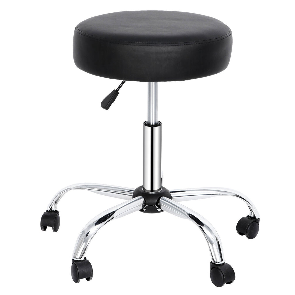 Adjustable Drafting Stool with Wheels Black - Multi-Purpose Salon & Office Chair