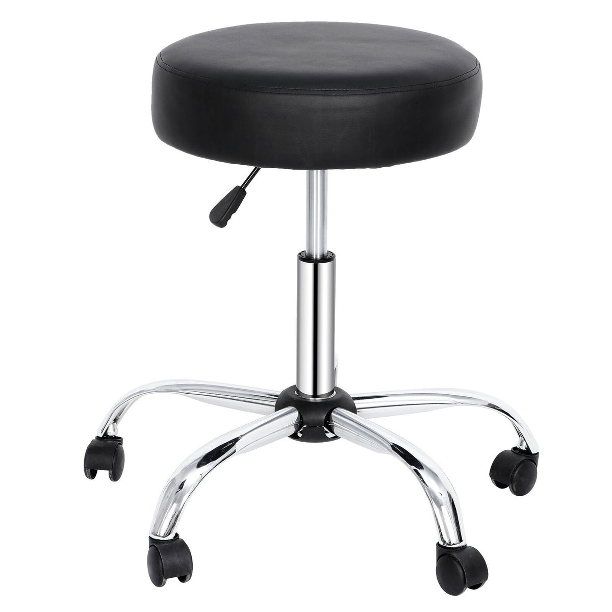Adjustable Drafting Stool with Wheels Black - Multi-Purpose Salon & Office Chair