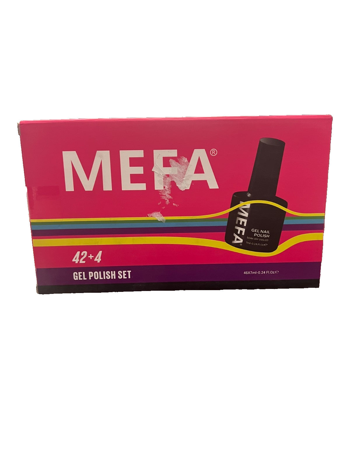 46-Piece Gel Nail Polish Set with Base, Top, Matte & Glitter Coats - 42 Colors