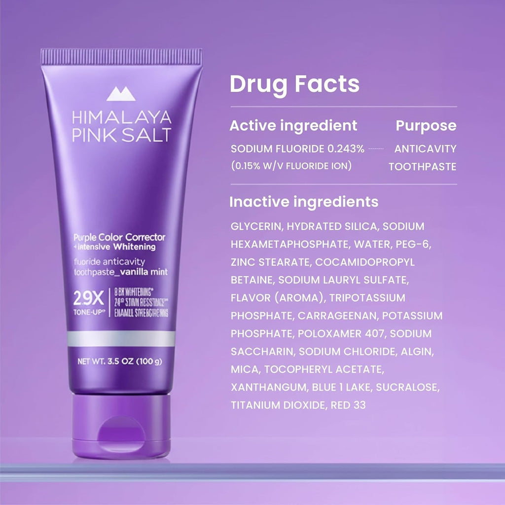 Purple Whitening Toothpaste 3.5 oz - Deep Stain Removal & Brightening