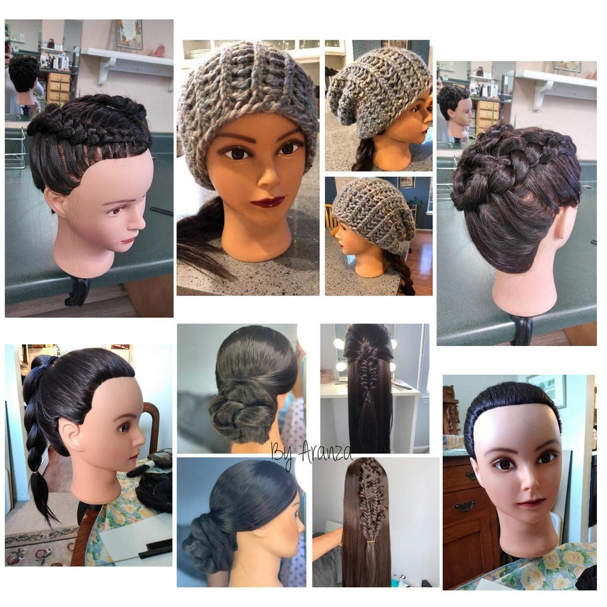 Synthetic Hair Mannequin Head for Hair Practice 26-28 Inches