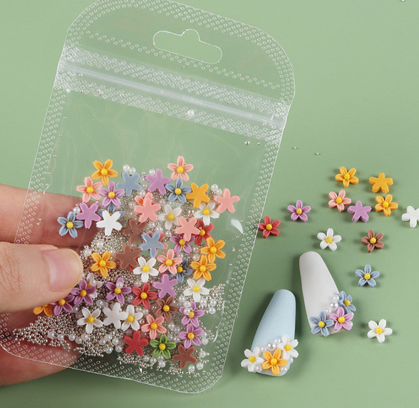 3D Acrylic Flower Nail Art Charms Rhinestones Stickers for DIY Nails - 40 pcs