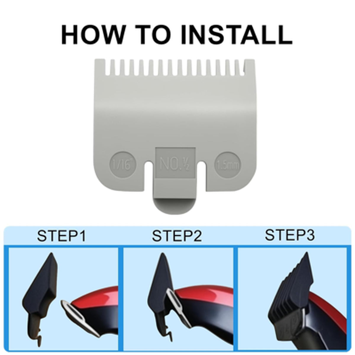 Hair Clipper Guard Set 1.5mm 1/16 Inch for Wahl Clippers 2 Pack