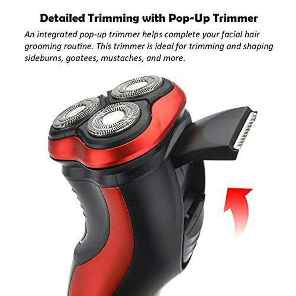 Men's Waterproof Electric Shaver with Pop-Up Trimmer - Cordless Wet Dry Razor
