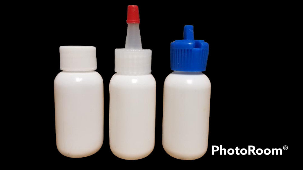 1 oz Squeezable Plastic Bottles with Caps - 100 Pack Food-Grade LDPE Containers