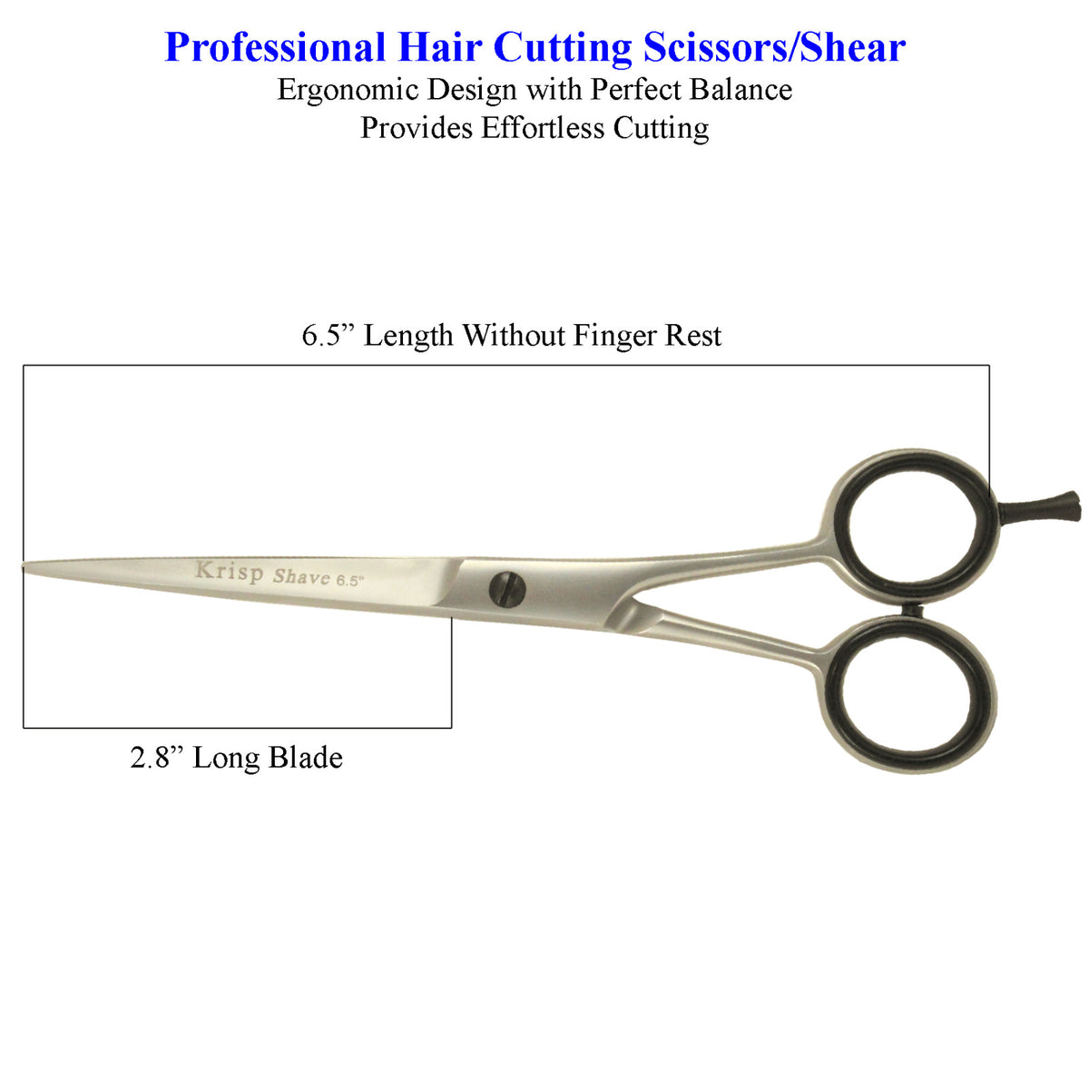 6.5 Inch Stainless Steel Hair Cutting Shears for Barbers and Stylists