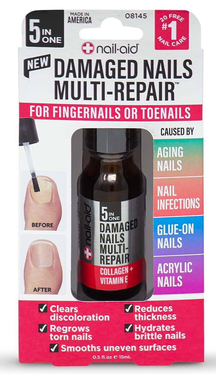 Nail-Aid 5-in-1 Damaged Nail Repair Serum - Clear, 0.5 Fl Oz