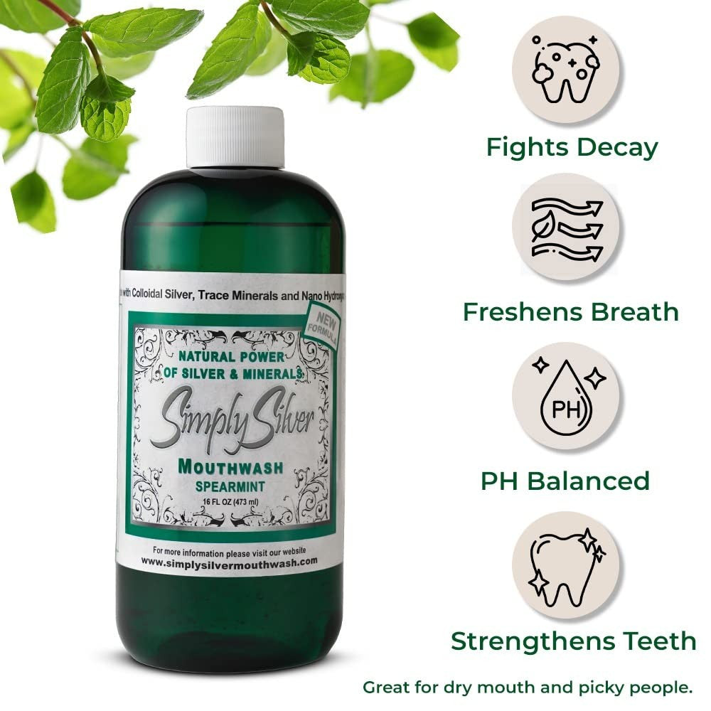 Natural Spearmint Mouthwash Alcohol & Fluoride Free with Nano Hydroxyapatite