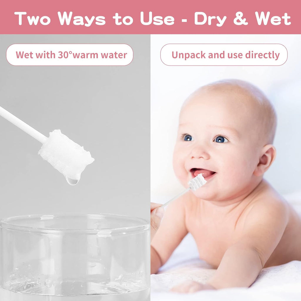 Baby Tongue Cleaner 60 Pack Soft Disposable Gauze Toothbrush for 0-36 Months