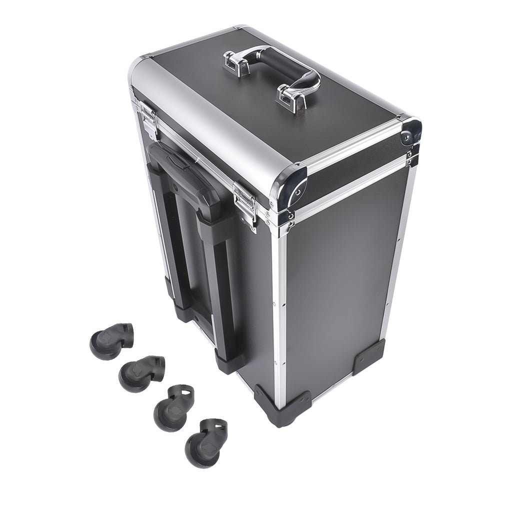 Large Rolling Makeup Train Case with Drawers and Wheels for Professionals