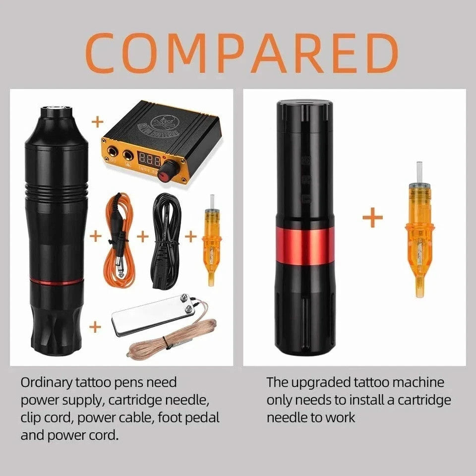 Wireless Tattoo Machine Rotary Pen 2000mAh Adjustable Stroke 2.0-4.0mm