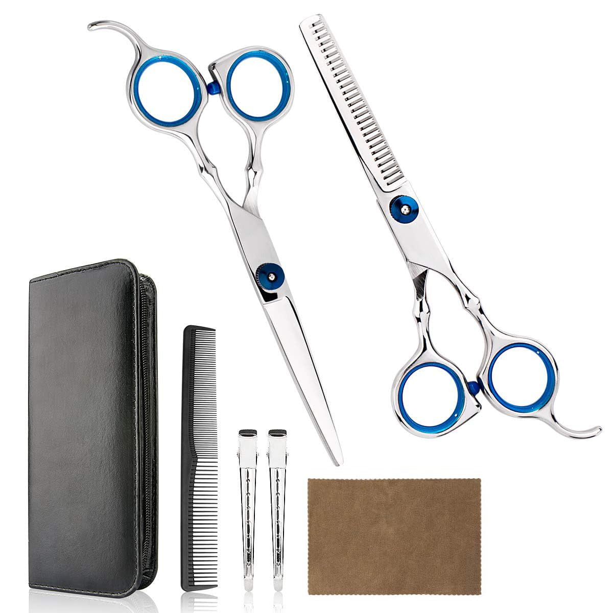 Professional Hair Cutting Kit with 2 Scissors & Accessories for Home & Salon Use
