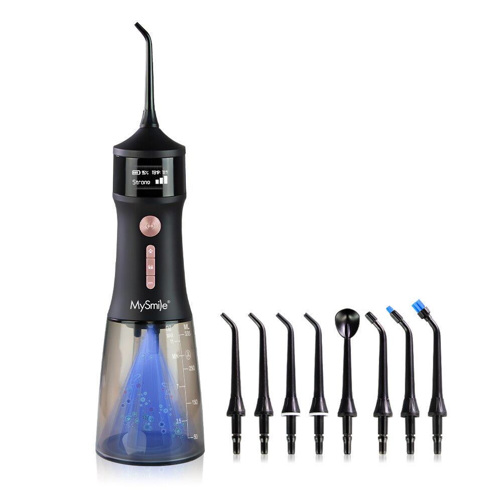 Portable Cordless Water Flosser Dental Irrigator with UV Light and Multiple Tips