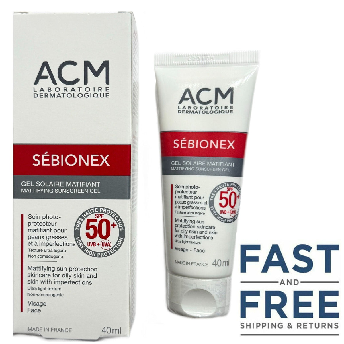 Mattifying Sunscreen Gel SPF 50+ for Oily Skin - Anti-Shine, Water-Resistant, Non-Comedogenic