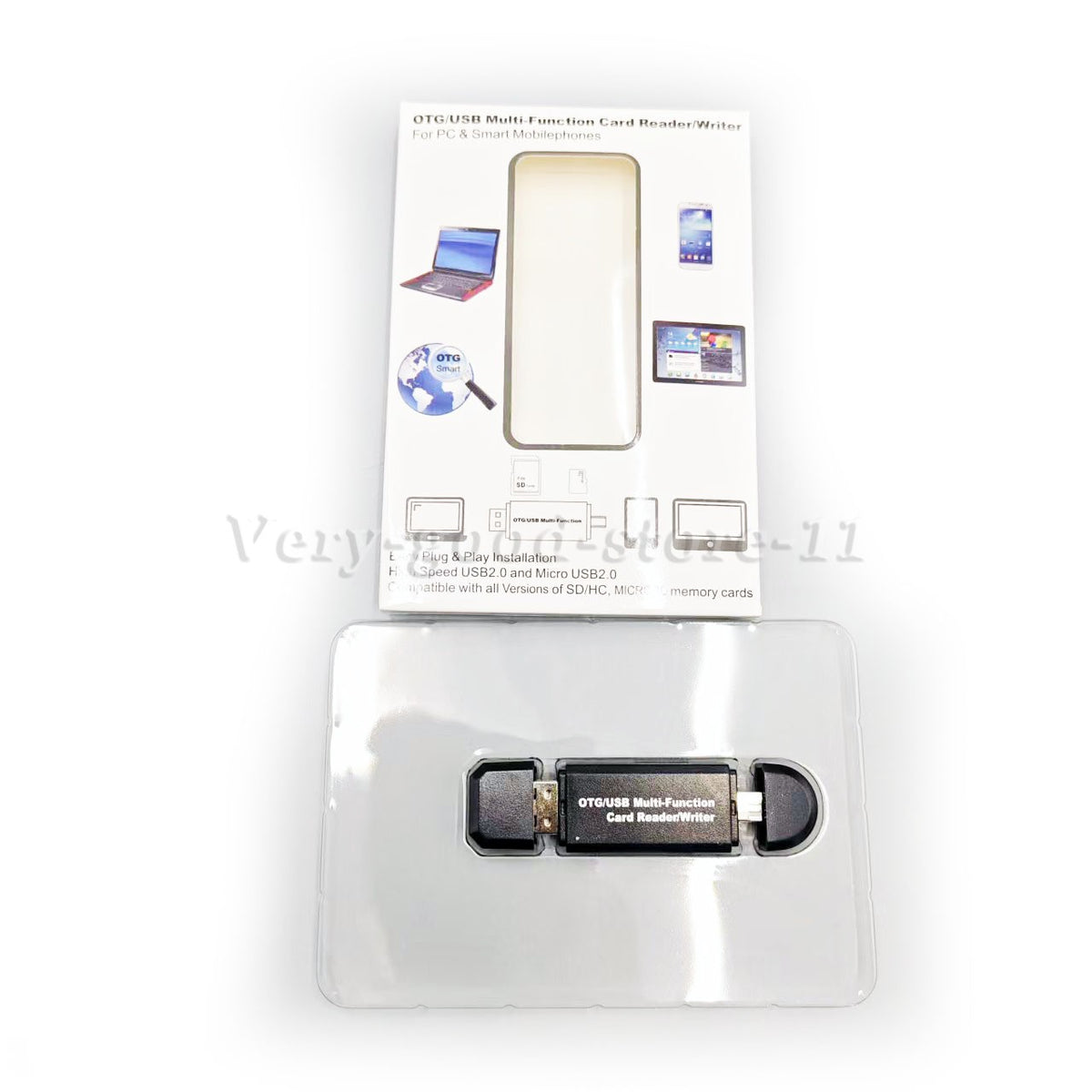 Micro USB OTG to USB 2.0 Card Reader Adapter for SD & Micro SD