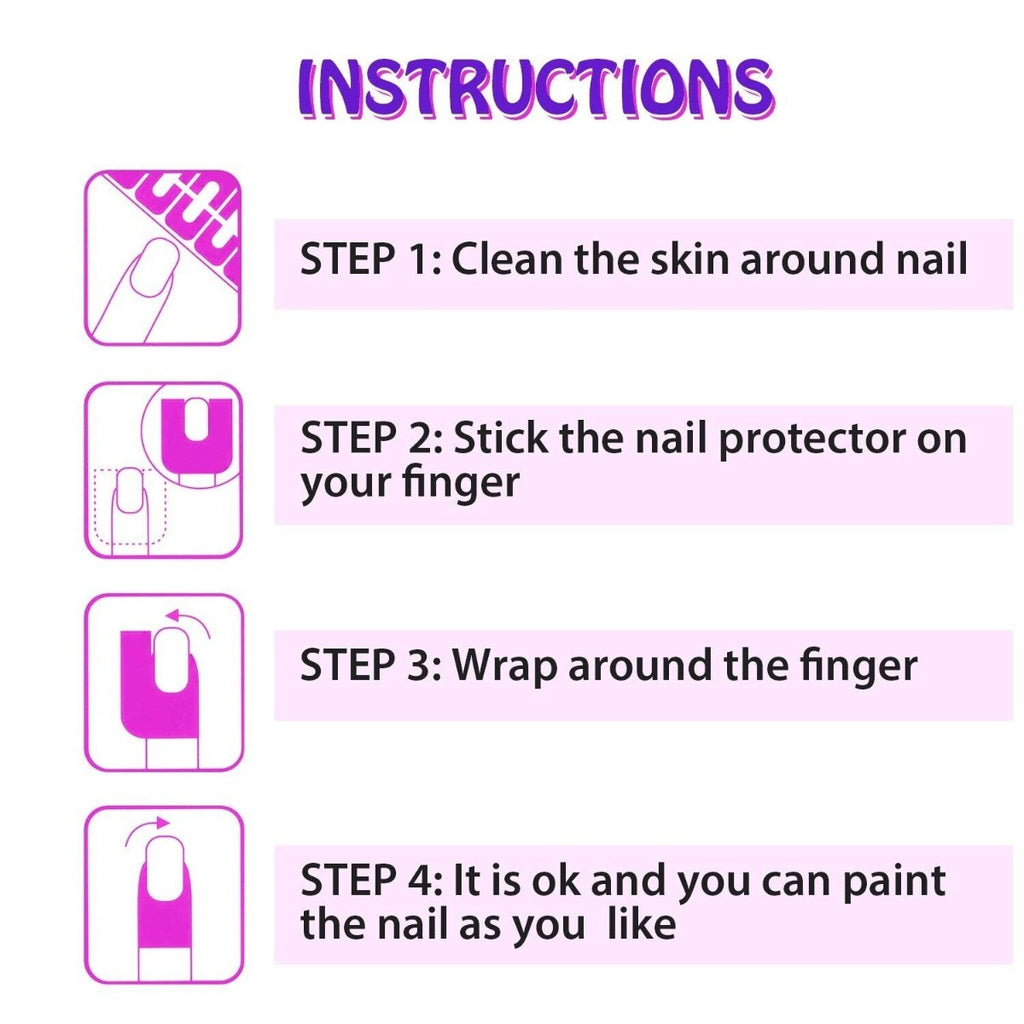 Pink Nail Protector Peel Off Tape - Easy-to-Use Nail Shield Sheets