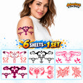 Set of 6 Temporary Tattoo Sheets - Sexy Naughty Body Art Stickers