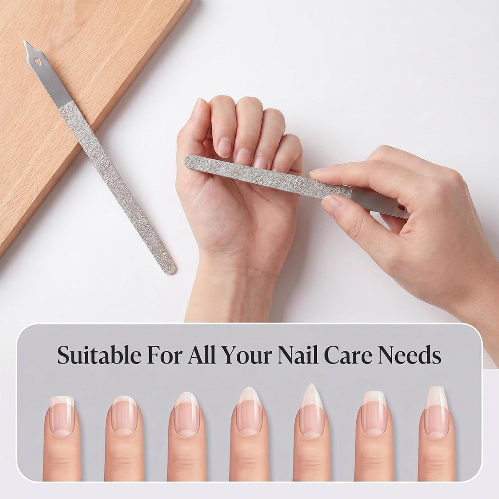Diamond Deb Nail File Double Sided Stainless Steel Nail Buffer - Fine Grit