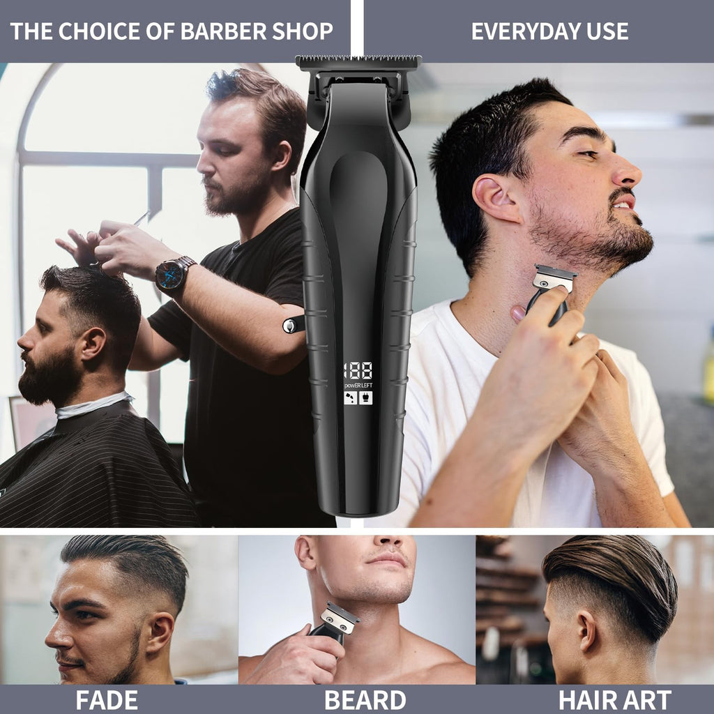 Professional Cordless Beard & Hair Trimmer with Adjustable Guides, USB Rechargeable