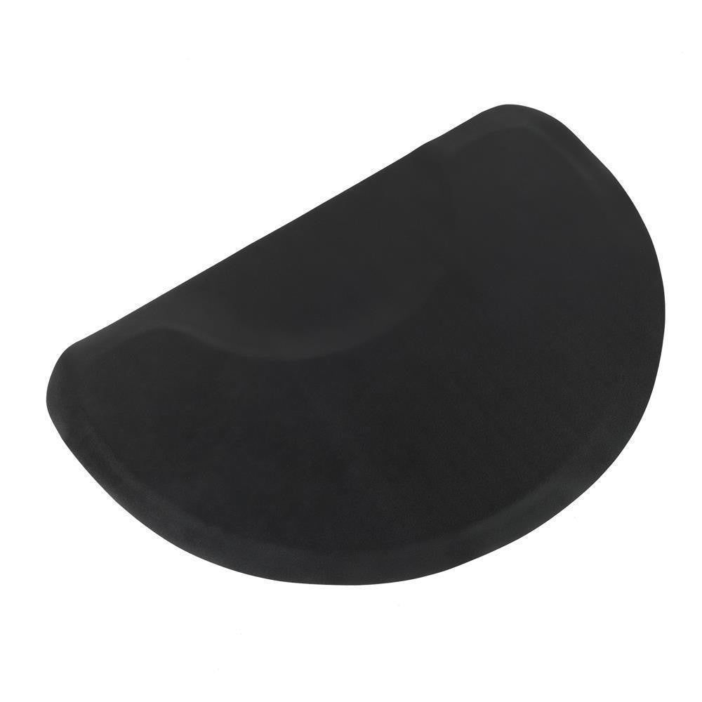 Salon Anti-Fatigue Floor Mat 3x4.5 Ft Semicircle Black for Barber & Salon Chairs