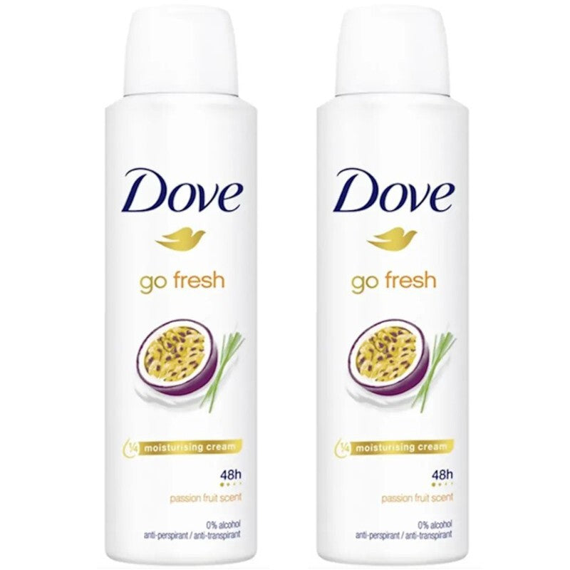 Dove Passion Fruit Antiperspirant Deodorant Spray 2 Pack - 150ml/5oz
