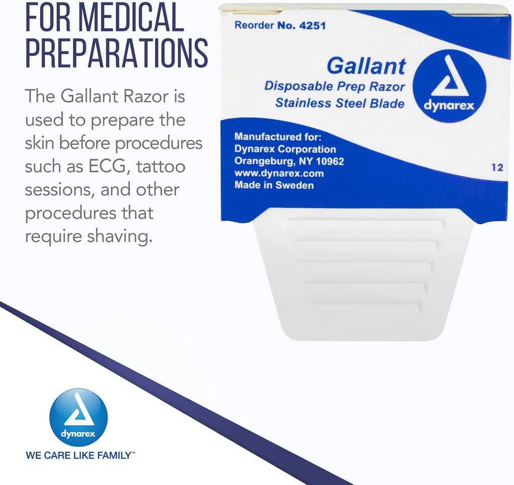 Disposable Surgical Prep Razors for Medical & ECG Skin Shaving - Pack of 50