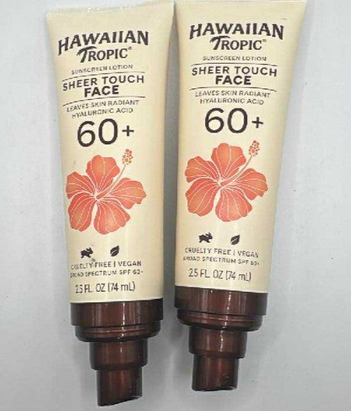 Hawaiian Tropic Sunscreen Lotion SPF 60+ 2 Pack 2.5 FL OZ Each Exp 11/27