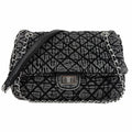 Quilted Denim Shoulder Bag for Women - Crossbody Hobo Purse with Silver Chain