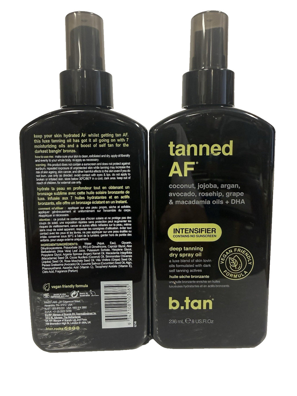 Deep Tanning Oil Spray - 2 Pack, 8 Oz Each, Skin Nourishing Sunless Tanning