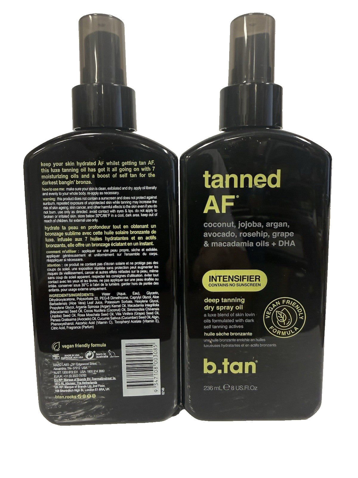 Deep Tanning Oil Spray - 2 Pack, 8 Oz Each, Skin Nourishing Sunless Tanning