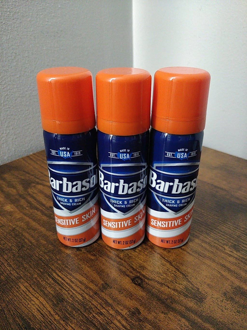 3 Pack Sensitive Skin Shaving Cream Travel Size 6 Oz - Thick & Rich