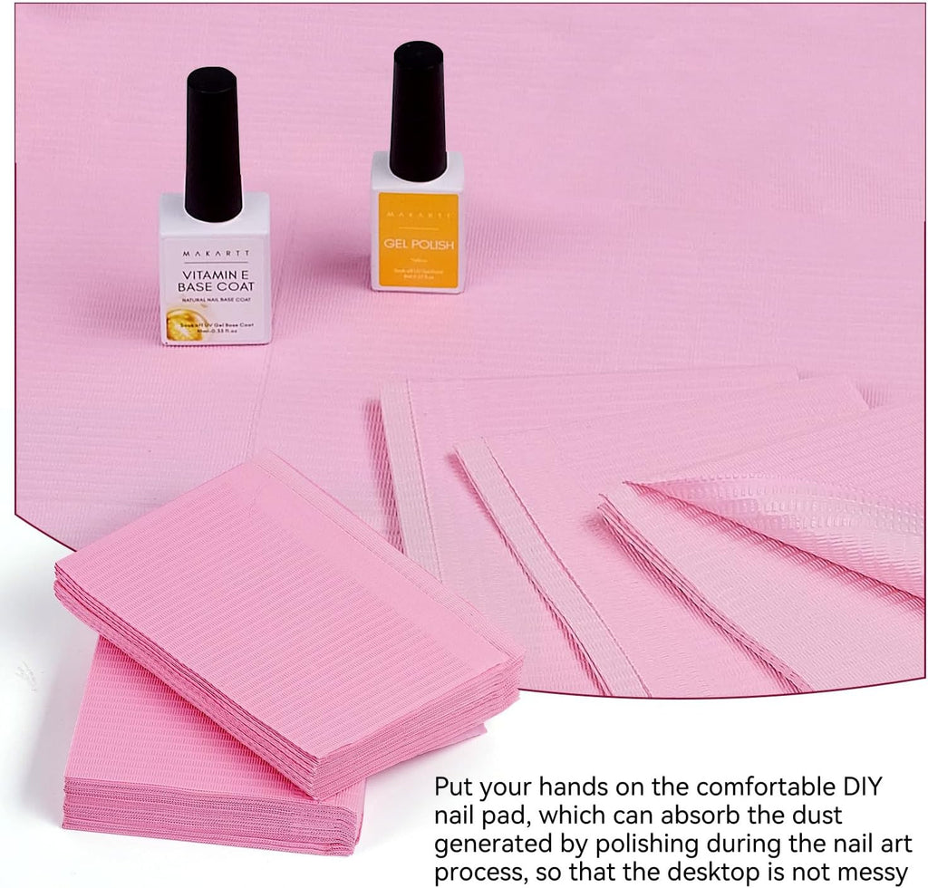 Disposable Nail Mat Set - Waterproof 18x13 Inches for Manicure & Pedicure