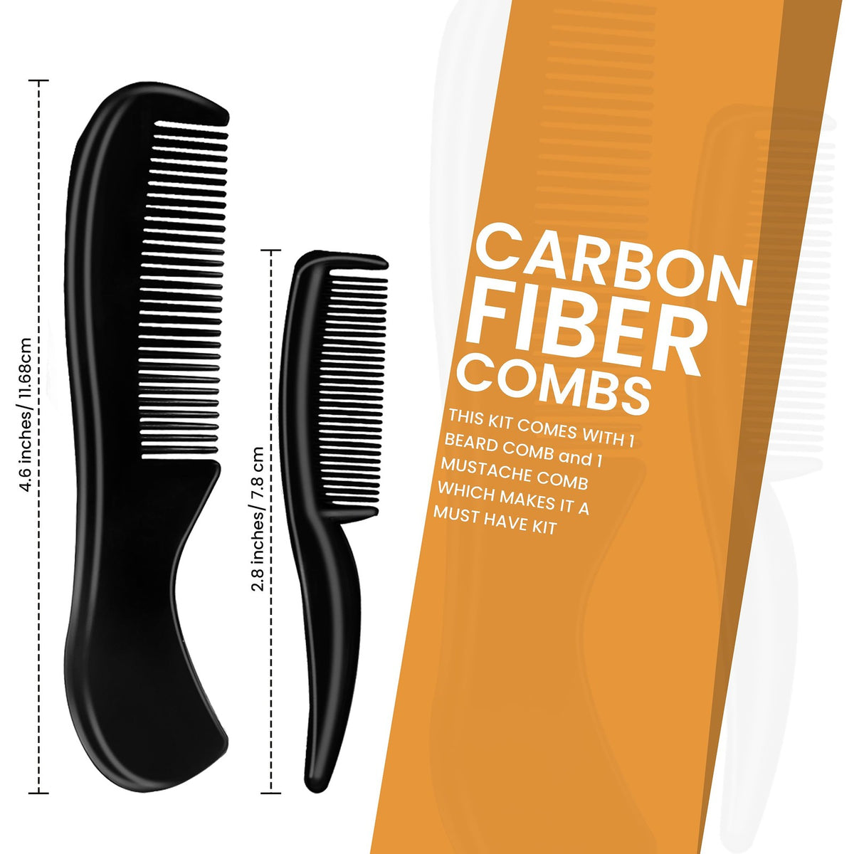 Men's 5 Inch German Mustache & Beard Scissors with Comb & Travel Pouch