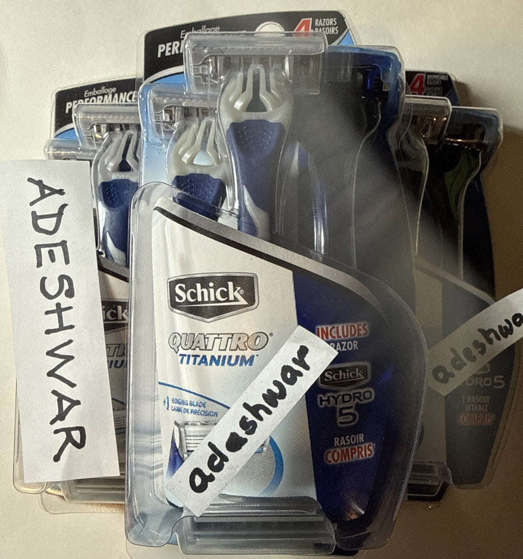 Disposable Razors Pack - 9 Schick Quattro Titanium Hydro 5 Razor Blades 12 Count